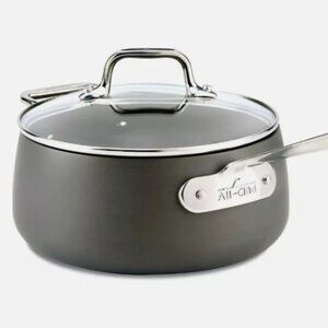 HA1 Hard-Anodized Nonstick 3.5 Qt saucerpan  with lid. ( New, open box) All Clad